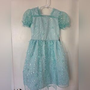 Kensie Girl Aqua Sequin Floral Butterly Tulle Dress